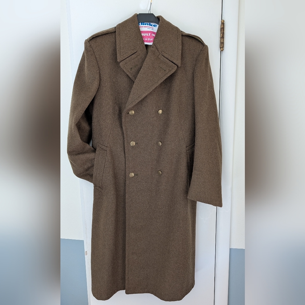 Classic Olive Double-Breasted Trench Coat